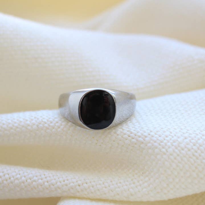 Ovaler Siegelring aus schwarzem Stein für den Großhandel von Maral Kunst