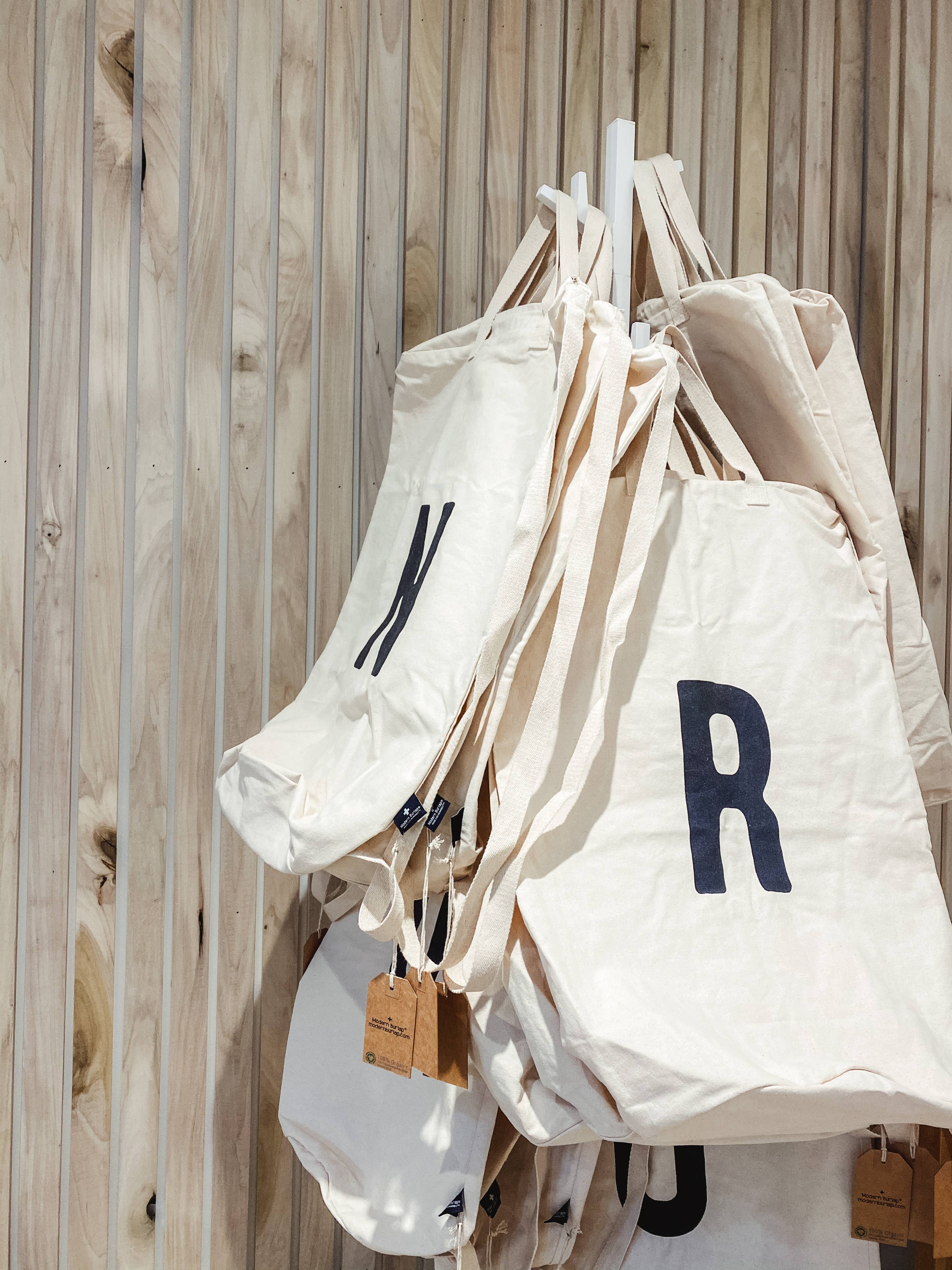 Modern Burlap - Wholesale Laundry Bag - Cotton Canvas Laundry Bag With Shoulder Strap - Alphabet35