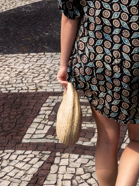 Multi celestial satin hand-printed shirt for wholesale on Faire2