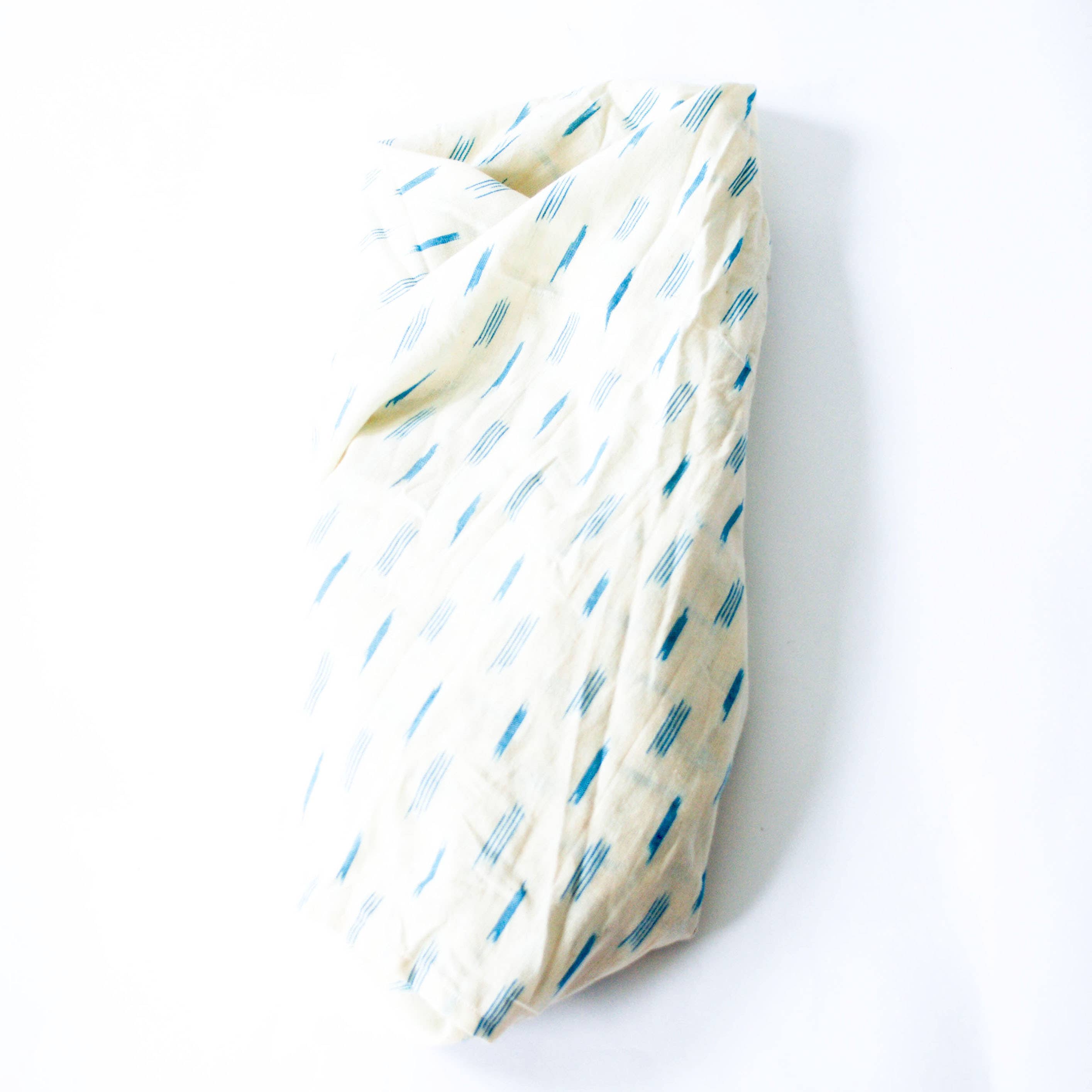 Rustic Loom - Wholesale Swaddle - Baby - White Blue Dash Woven Ikat Baby Swaddle Wrap (Copy)0