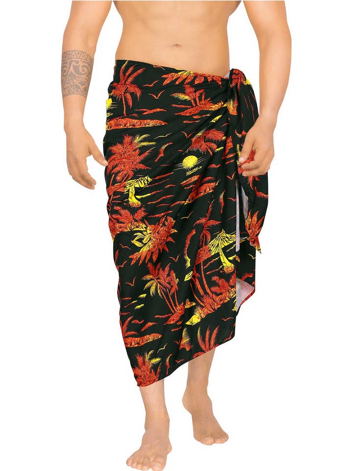 Sexig Black Fire Beach Wrap för män för wholesale av Happy Bay / La Leela