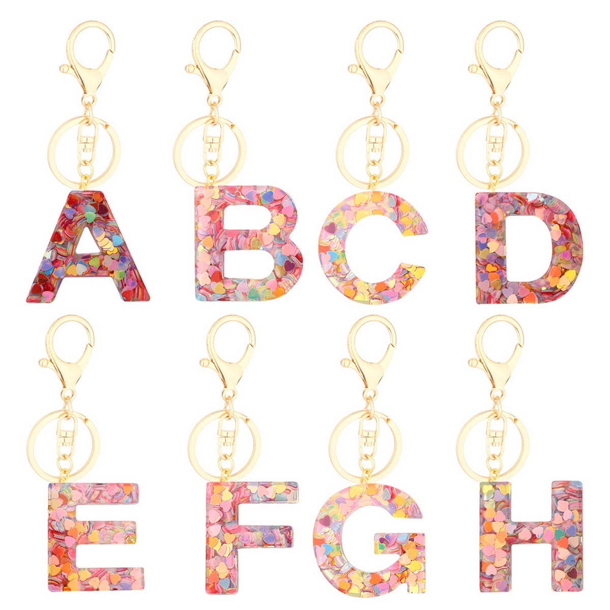 ACCITY - Wholesale Keychain - Women's - Glitter Resin Letter Butterfly Keychain_CWMM686629