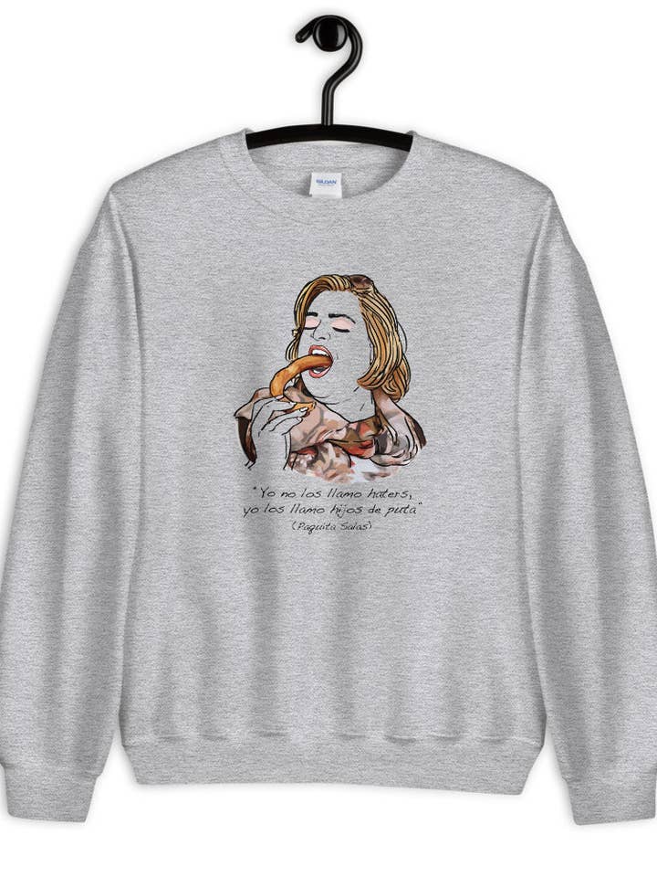 Sweatshirt unisexe, Paquita Salas porra pour la vente par El loco del Pelo Rizo