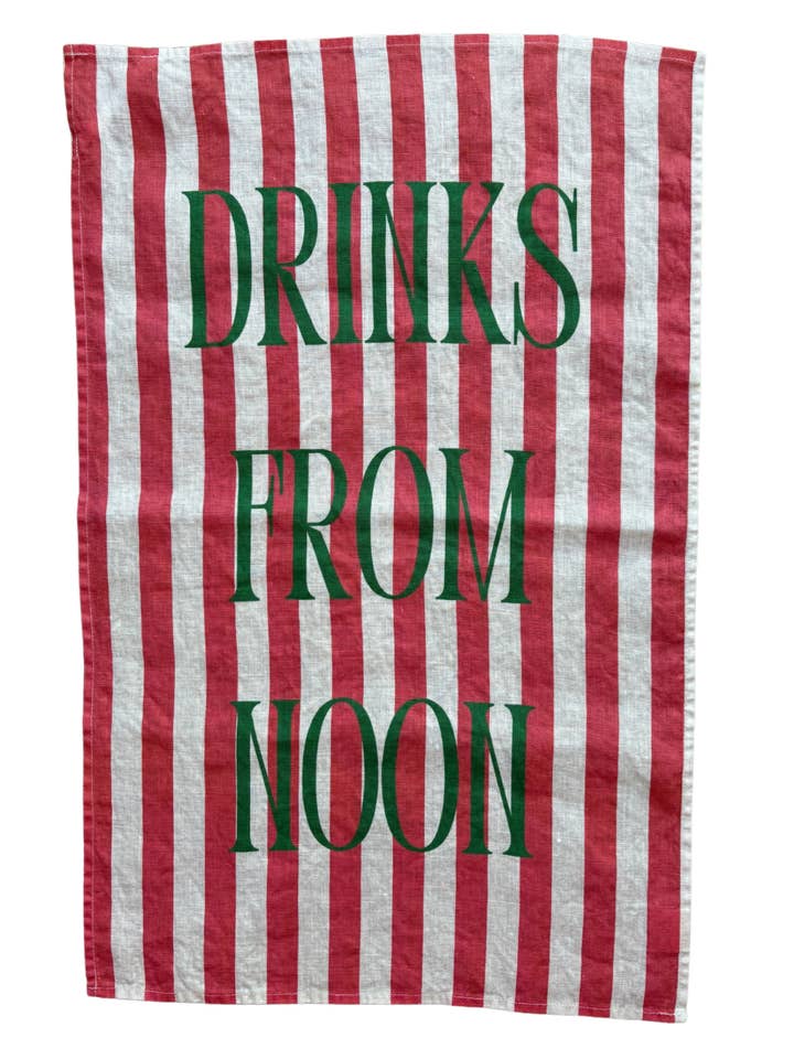 Drinks From Noon - Tennis Linen Teatowel for wholesale by Dinette