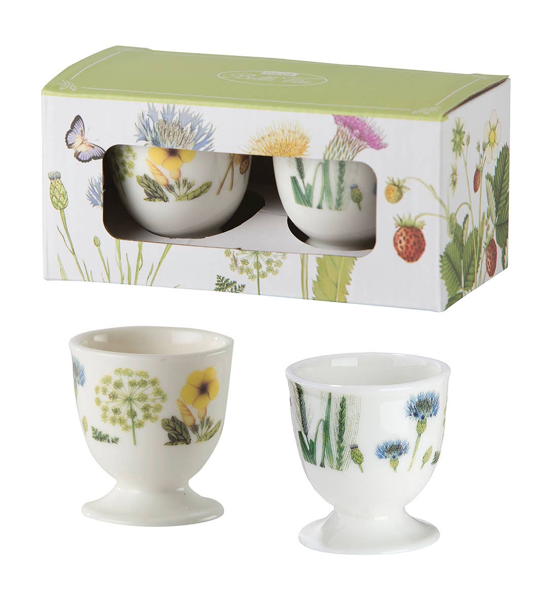 Gilde Handwerk Macrander GmbH & Co. KG - Wholesale Egg Cup/Holder - Porzell set 2 egg cup wild flow. VE 4