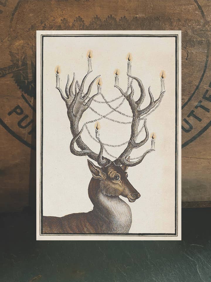 Christmas Stag Up Close for wholesale by Irreverent Cards for Challenging Times