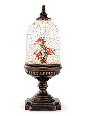 LED Snow Globe, 3 Red Cardinals Item # 52734 for wholesale by Napco