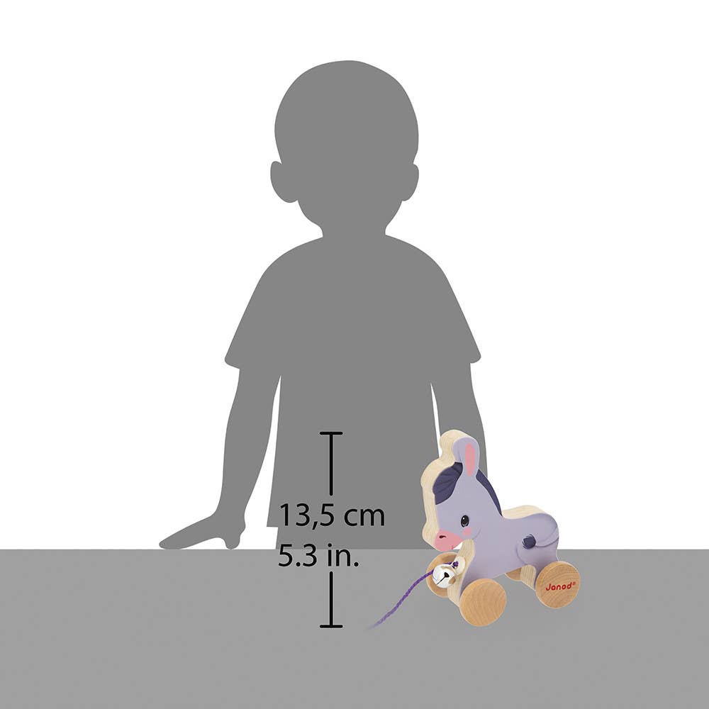 Juratoys – wholesale Wood toy – Child – Farm - Pull-Along Donkey1