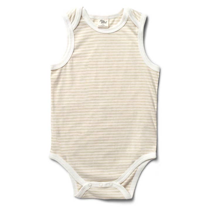 Fibre for Good - Wholesale Bodysuit (non-footed) – Baby - Undyed Organic Cotton Jersey Stripe Body suit2