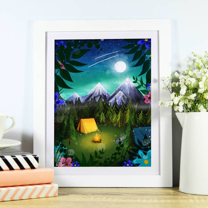 Impressão artística mágica de acampamento por atacado de CoconuTacha
