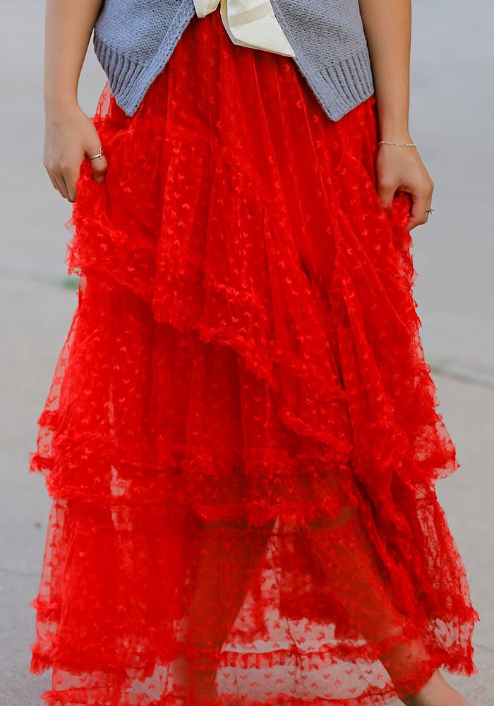 Miss Sparkling – wholesale Kjol - Dam – Maxikjol i mesh med volanger3