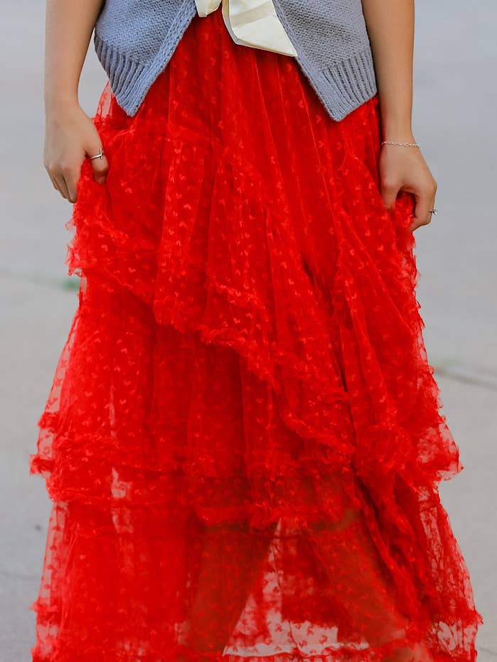 Miss Sparkling - Wholesale Skirt - Women's - Mesh ruffle maxi skirt2