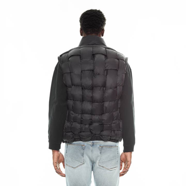 QUILTED NYLON PUFFER JACKET IN BLACK for wholesale on Faire6
