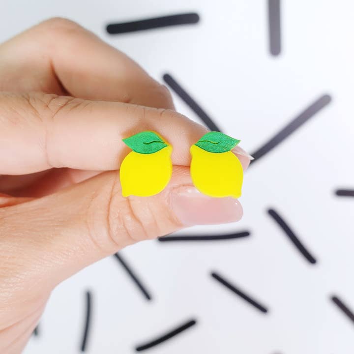 Lemon Stud Earrings for wholesale by Silly Loaf
