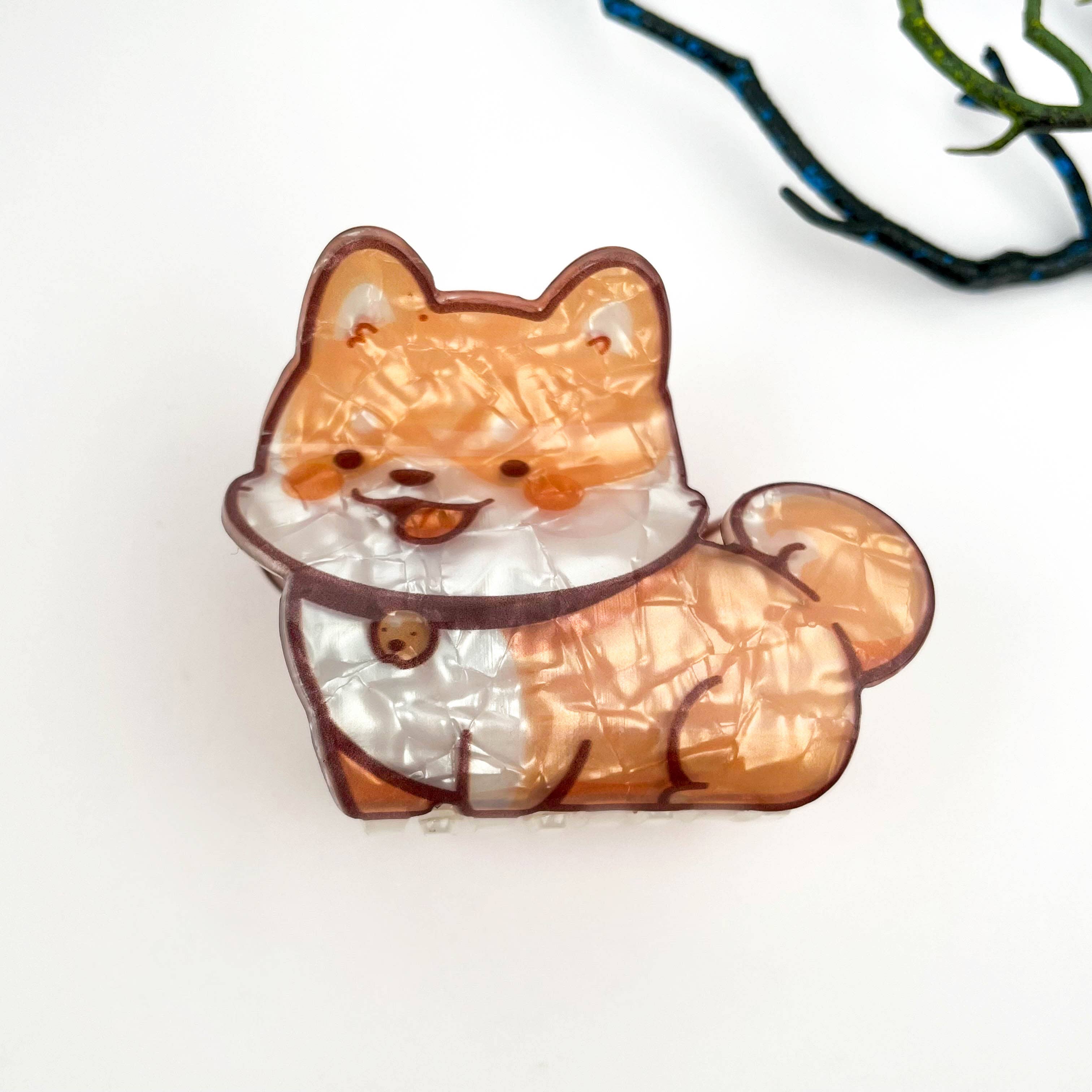 mildstyles – wholesale Hårklämma - Dam – Smile Dog Print Akryl Hårkloklämma4