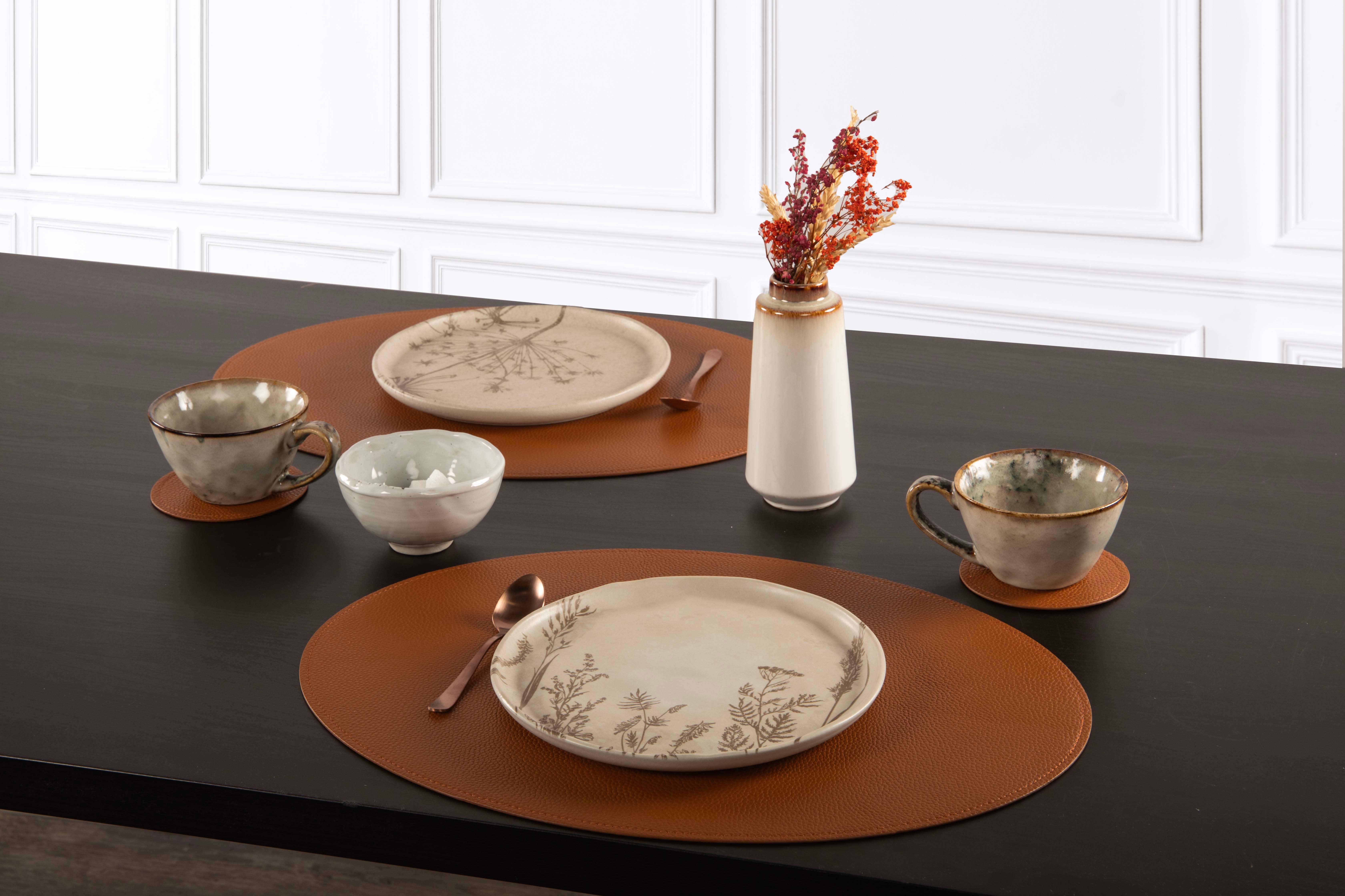 Tiseco - Vendita all'ingrosso Tovagliette - Tovaglietta ovale TRUDO in pelle vegana – 33x45 cm0