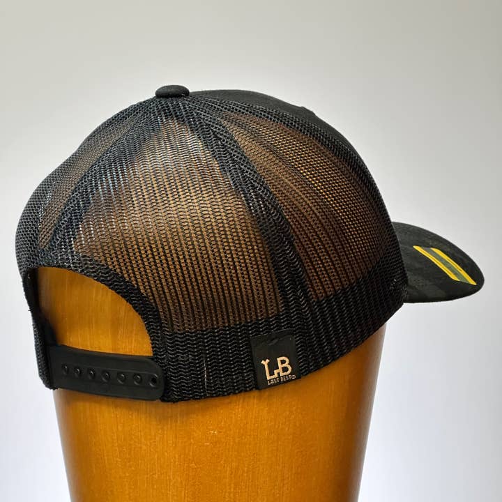 Last Best Supply Co – wholesale Trucker hat – Unisex – Bigfoot Face Thick Stitch Leather Trucker Hat
