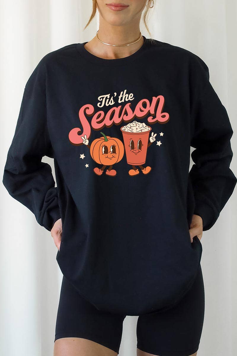 COLORBEAR - Wholesale Graphic Sweatshirt - Women's - TIS' THE SEASON,PUMPKIN SPICE LATTE UNISEX RIB CUFFS LONG1