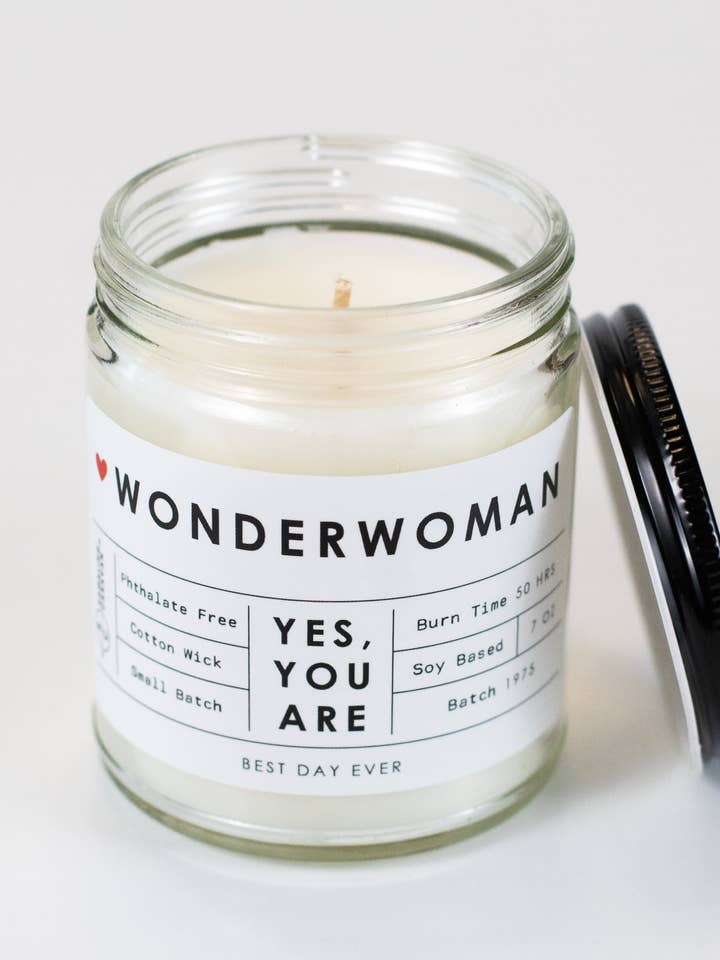 Wonderwoman Candle for wholesale by Rambling Caravan