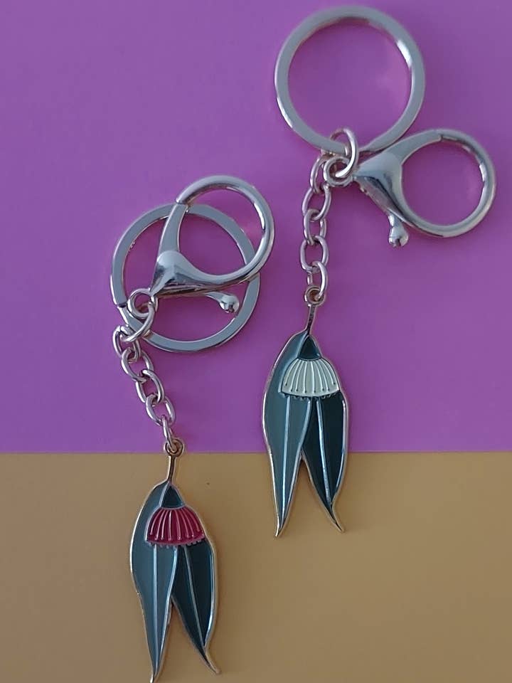 Llavero esmaltado de eucalipto, llavero, colgante para bolso para venta al por mayor de Patch Press