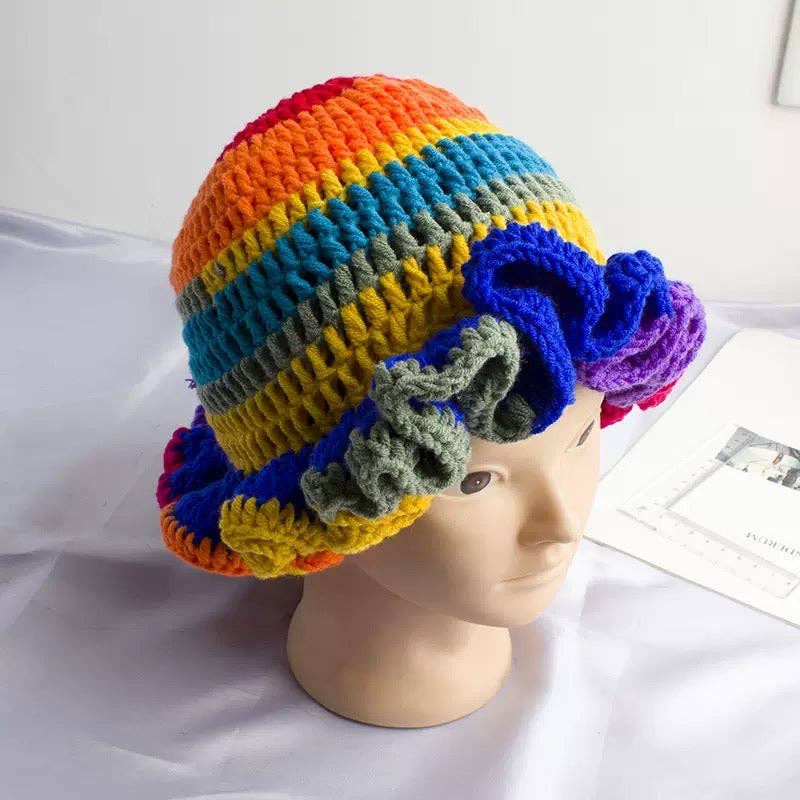 MB Fashion Wholesale - Vente Bob – femme - Chaque mode (PACK MIXTE 6 PIÈCES) Chapeau à bord volanté en crochet fait main1