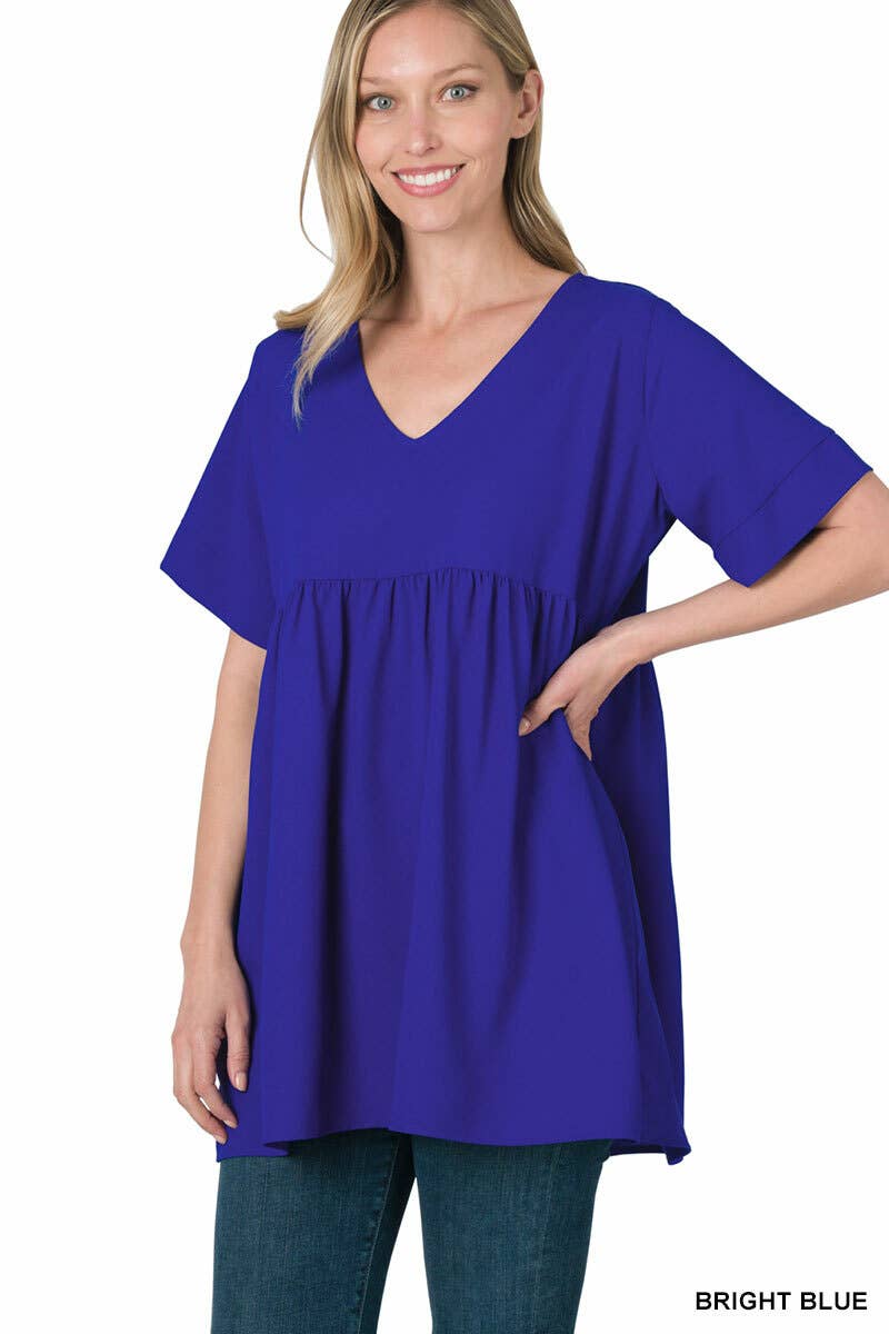 ASHMOCHA  `.42POPS EMPIRE WAIST SHIRRING TUNIC for wholesale on Faire10