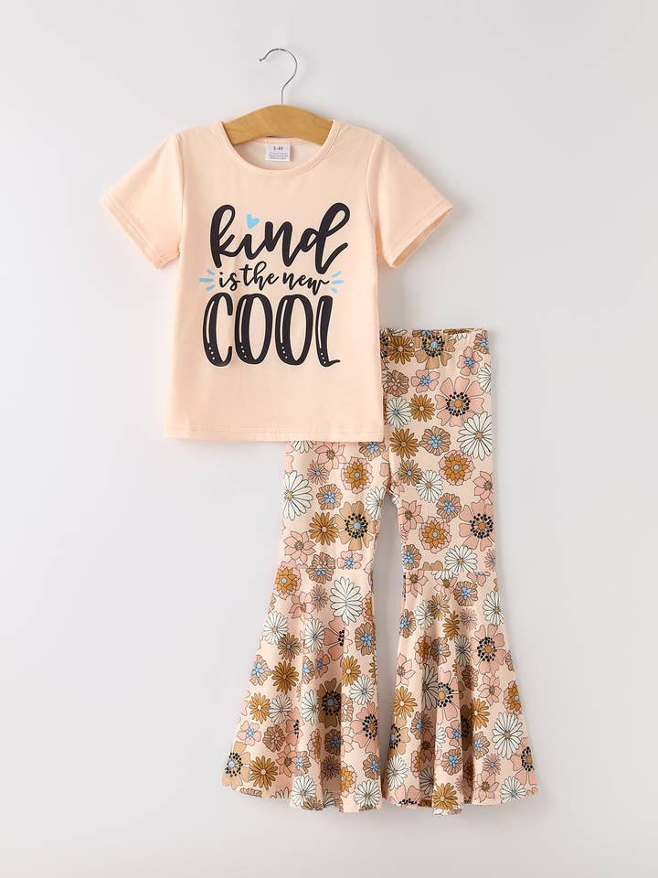 Rylee Faith Designs - Wholesale Top & Pant Set - Kids - Girls Letter Print Top + Floral Pattern Pants5