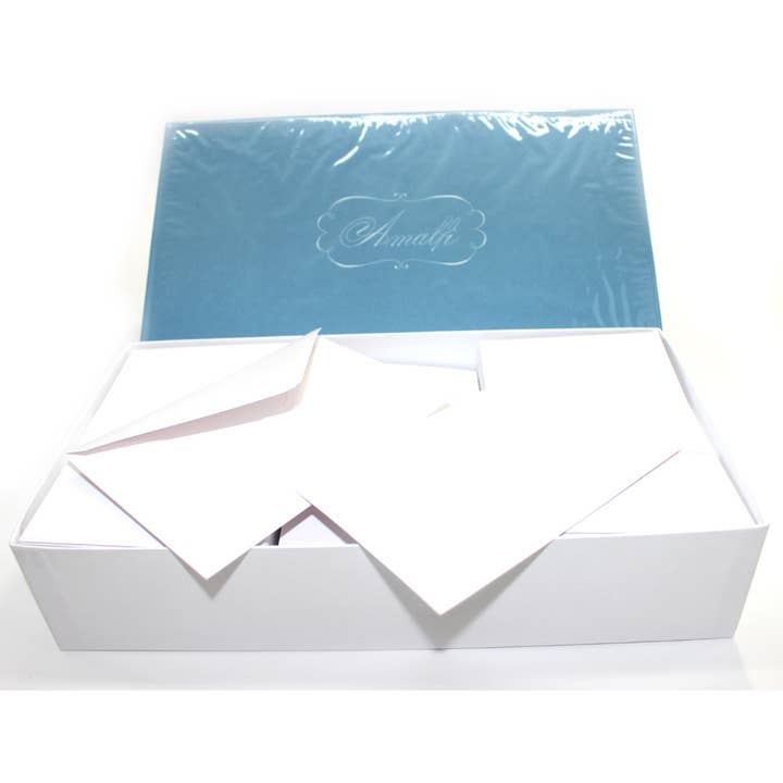 San Lorenzo Design - Wholesale Stationery/Notecard Set - Kartos Amalfi Medium Sharp Cards, White or Ivory, Stationery