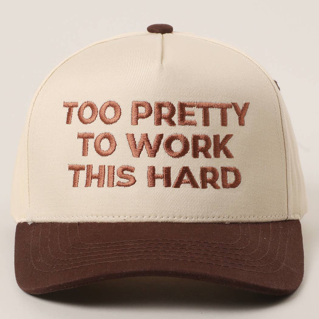 Fashion City - Wholesale Trucker Hat - Women's - TOO PRETTY TO WORK Embroidery Trucker Hat0