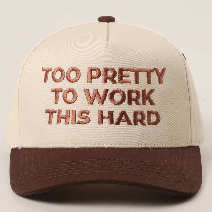 Fashion City - Wholesale Trucker Hat - Women's - TOO PRETTY TO WORK Embroidery Trucker Hat