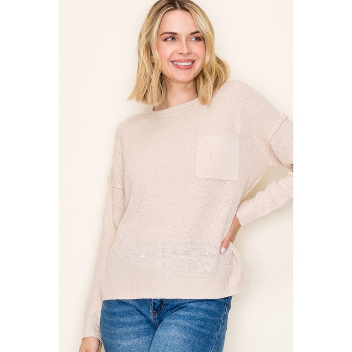STACCATO – Großhandel Strickpullover – Damen – RUNDHALS-WAFFELPULLOVER-SWEATER2