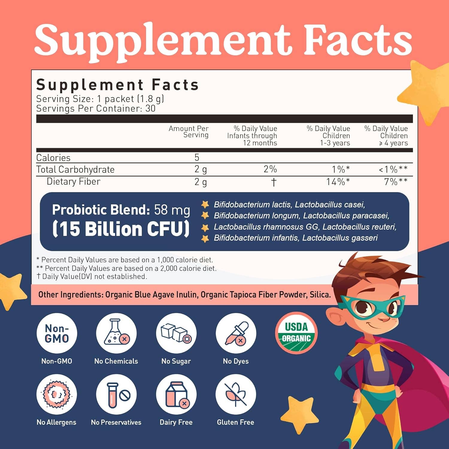 LoveBug Probiotics - Wholesale Oral Supplement/Vitamin - Toddler Probiotics 12 months - 4 Years Organic (Powder)1