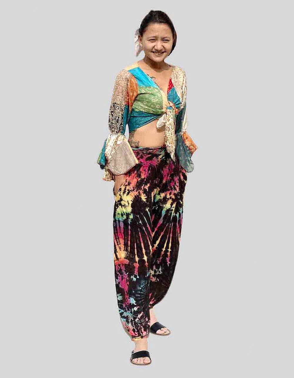 Kathmandu Imports - Vente Pantalon – femme - Pantalon sarouel tie-dye (KT-1304)1