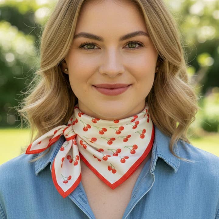 Greater Goods Imports & Wholesale - Wholesale Bandana - Women's - SS | Red Cherry Bandana | BS01041