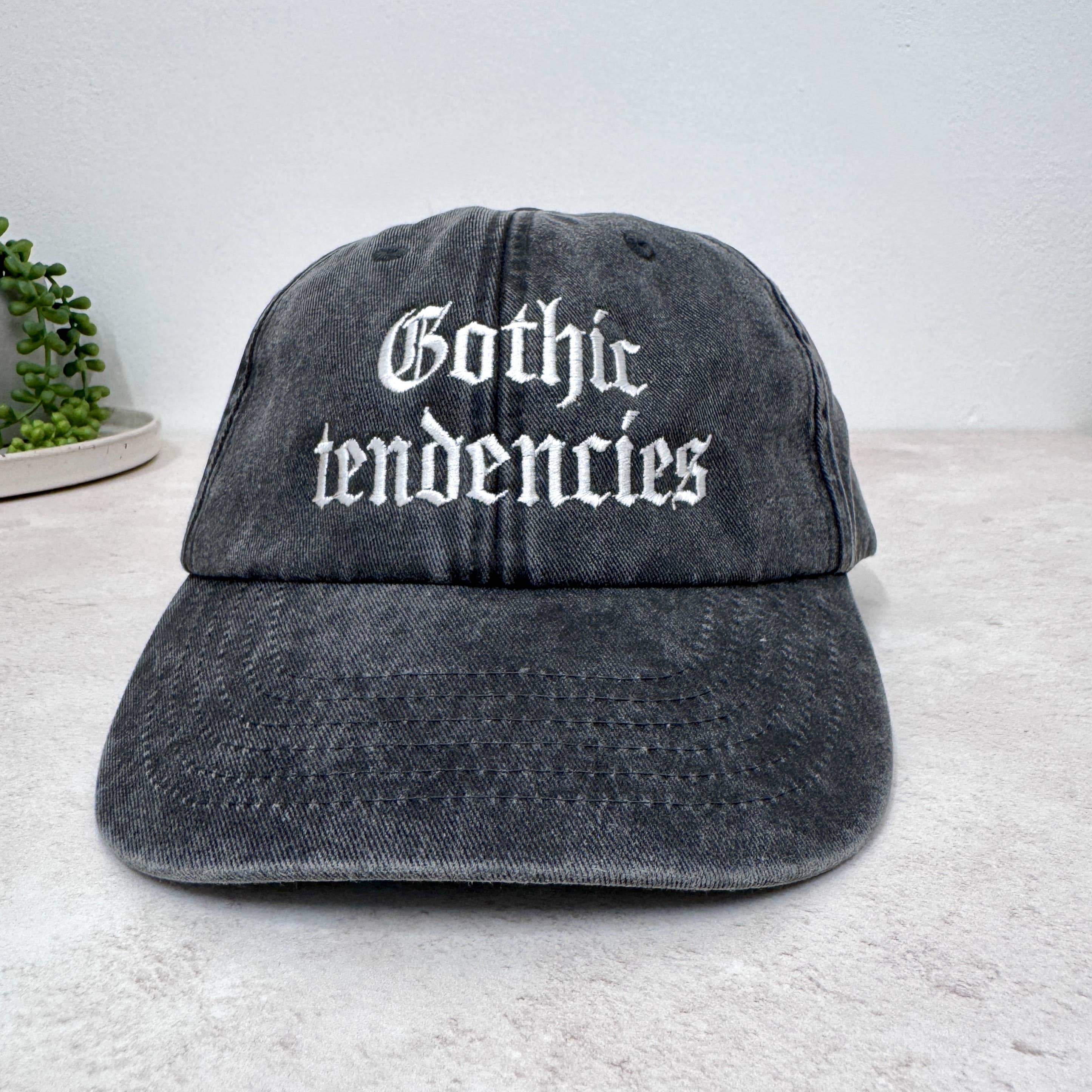 LiteraryEmporium - Wholesale Baseball Cap - Unisex - Gothic Tendencies Embroidered Hat – Vintage Black Cap4