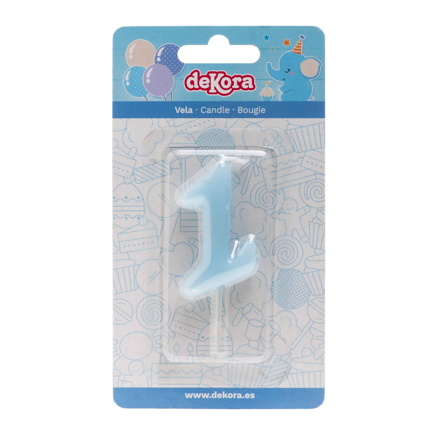 Azul Claro Vela de cumpleaños para decorar tartas, azul bebé de venta al por mayor en Faire1