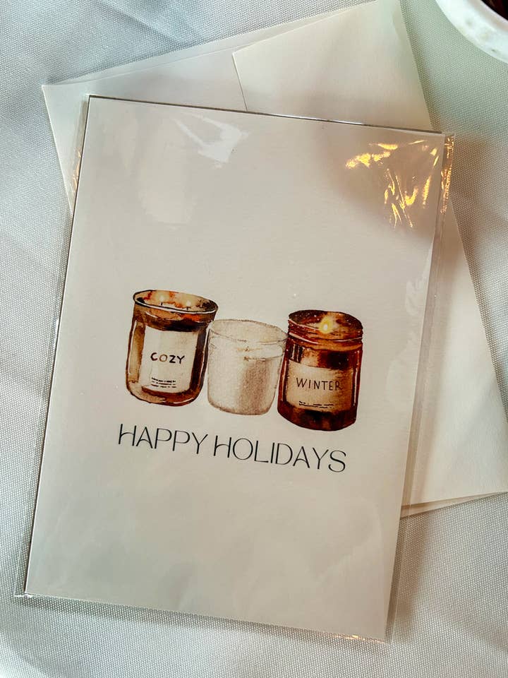 Design a candela natalizia, biglietto di Natale, biglietti di auguri moderni per la vendita all'ingrosso da parte di Collette Noel Design