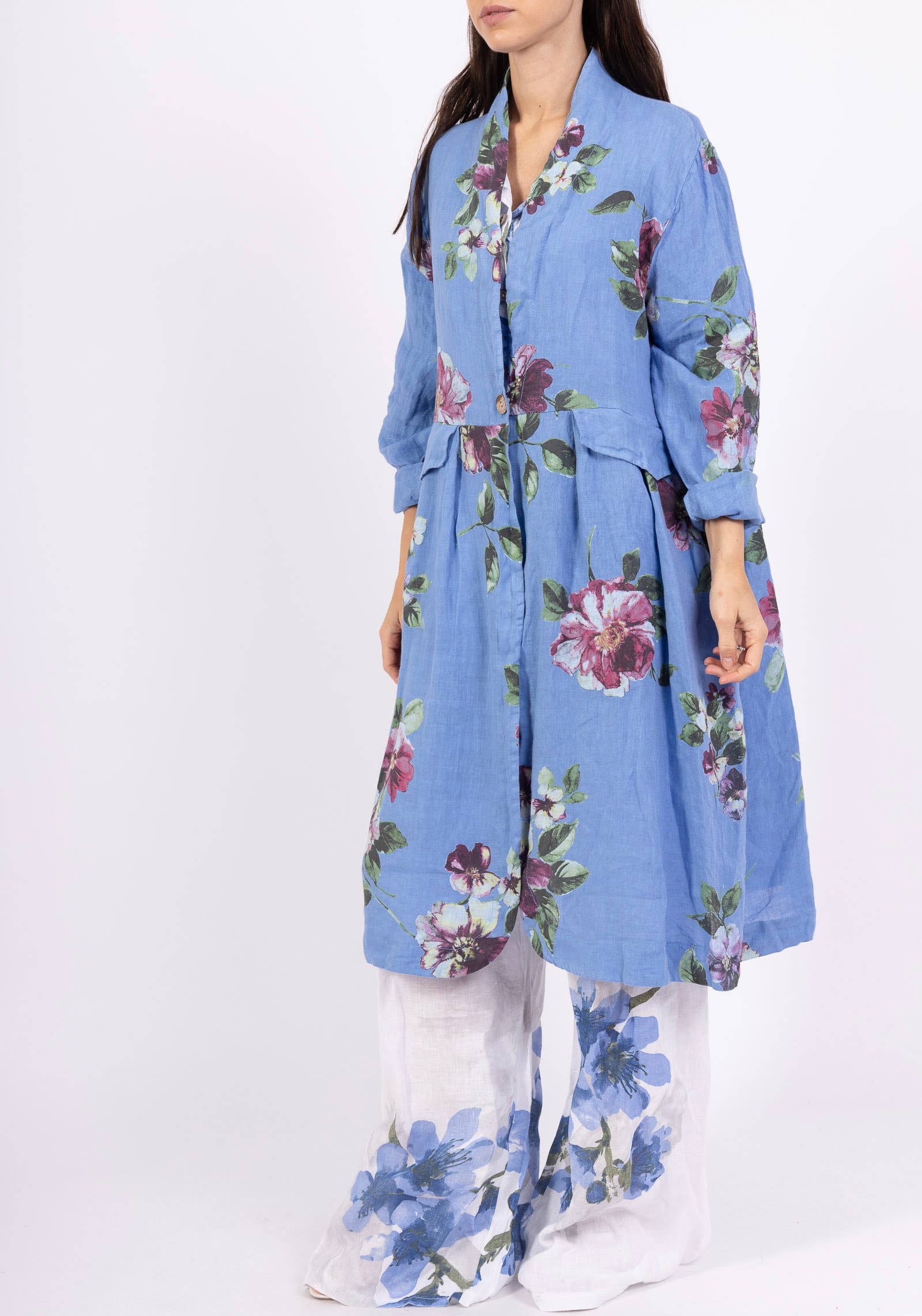 LINEN & COTTON HOUSE - Wholesale Jacket - Women's - JACKET 1142 FLOWERS LINEN MATERIAL WITH POCKETS11