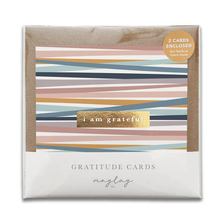Regnbuestriber "Jeg Er Taknemmelig" Taknemmelighedskort for engroshandel hos Maylay Co.