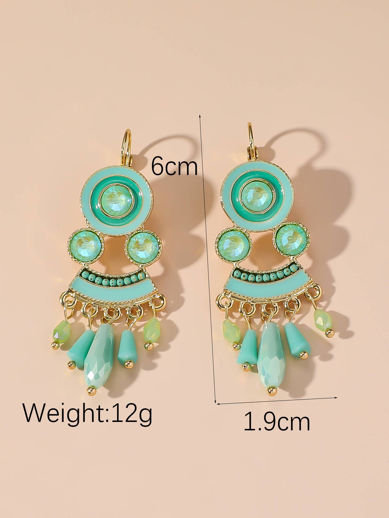 Blossom bijoux - Venta al por mayor Pendientes colgantes - Pendientes tipo sleeper de metal dorado 24PEBOL0478