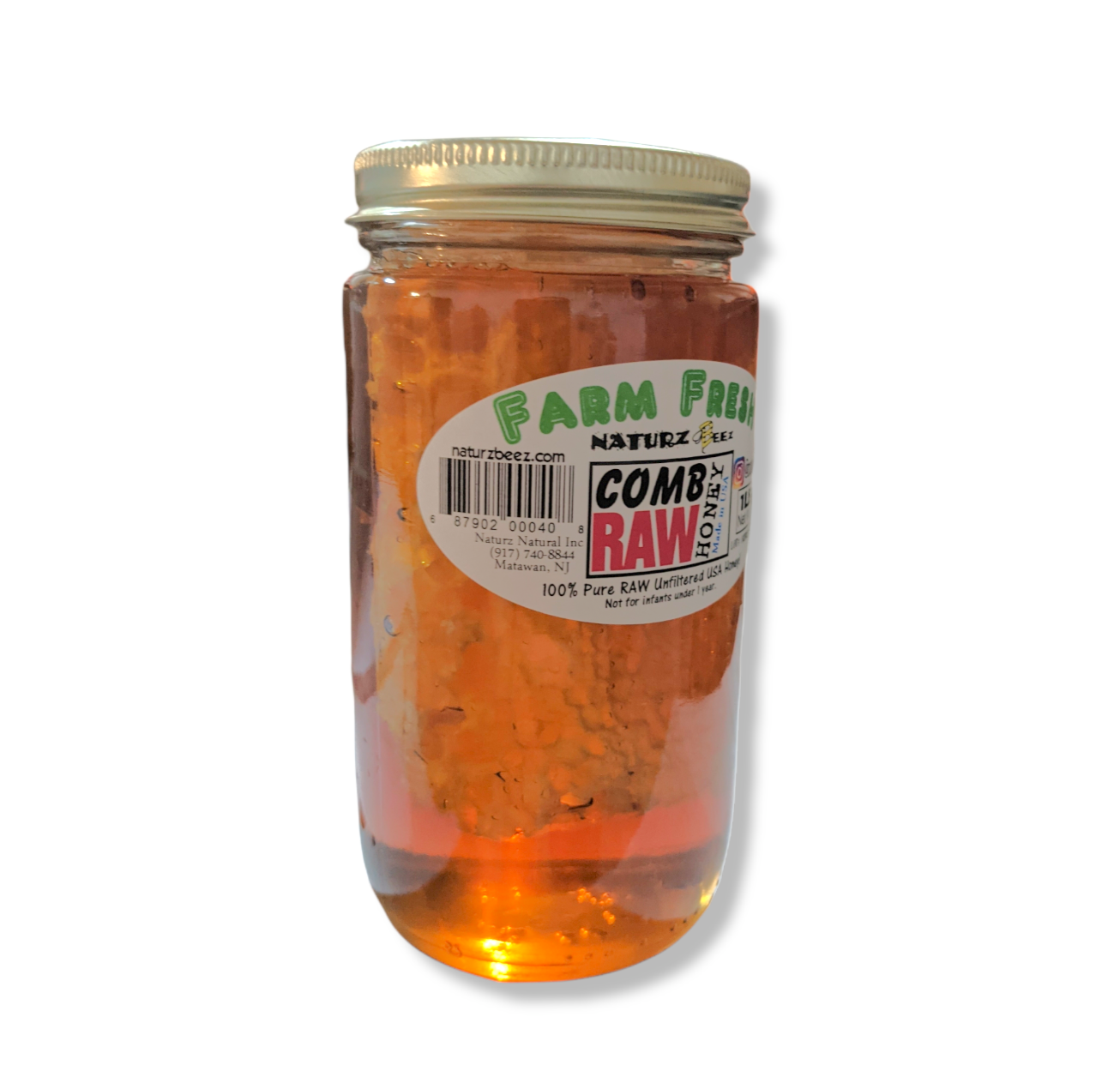 Naturz Beez - Wholesale Weckpot/glazen pot - RAUWE HONINGRAAT 1LB 100% PURE ONGEFILTERDE AMERIKAANSE HONINGRAAT7