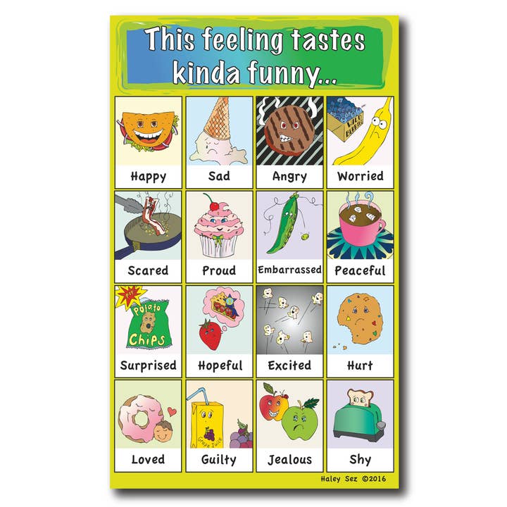 Funny Food Feelings Chart for wholesale by Surprise Inside Art