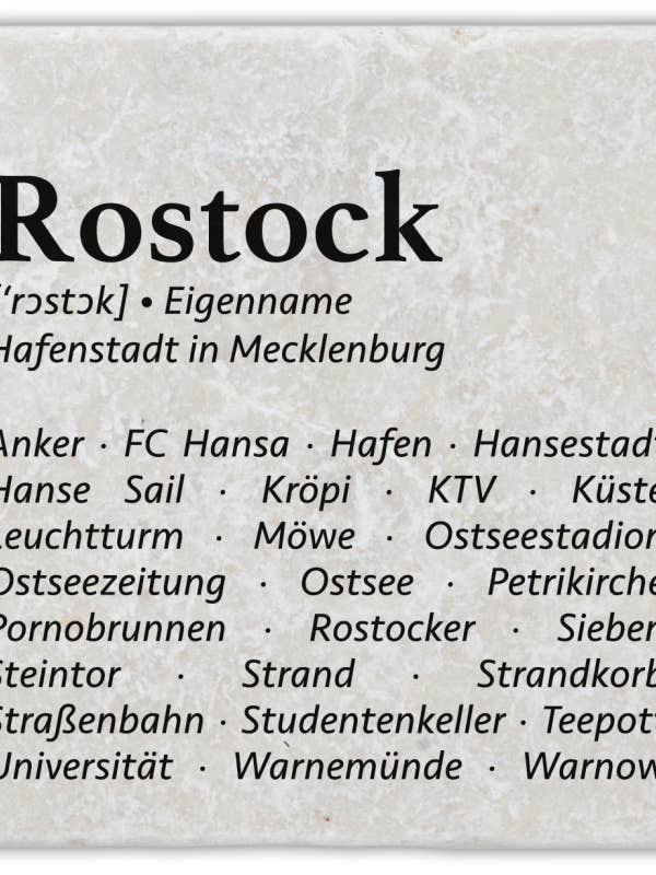 Marmeren onderzetters Rostock fonetische transcriptie voor wholesale door Gespänsterwald