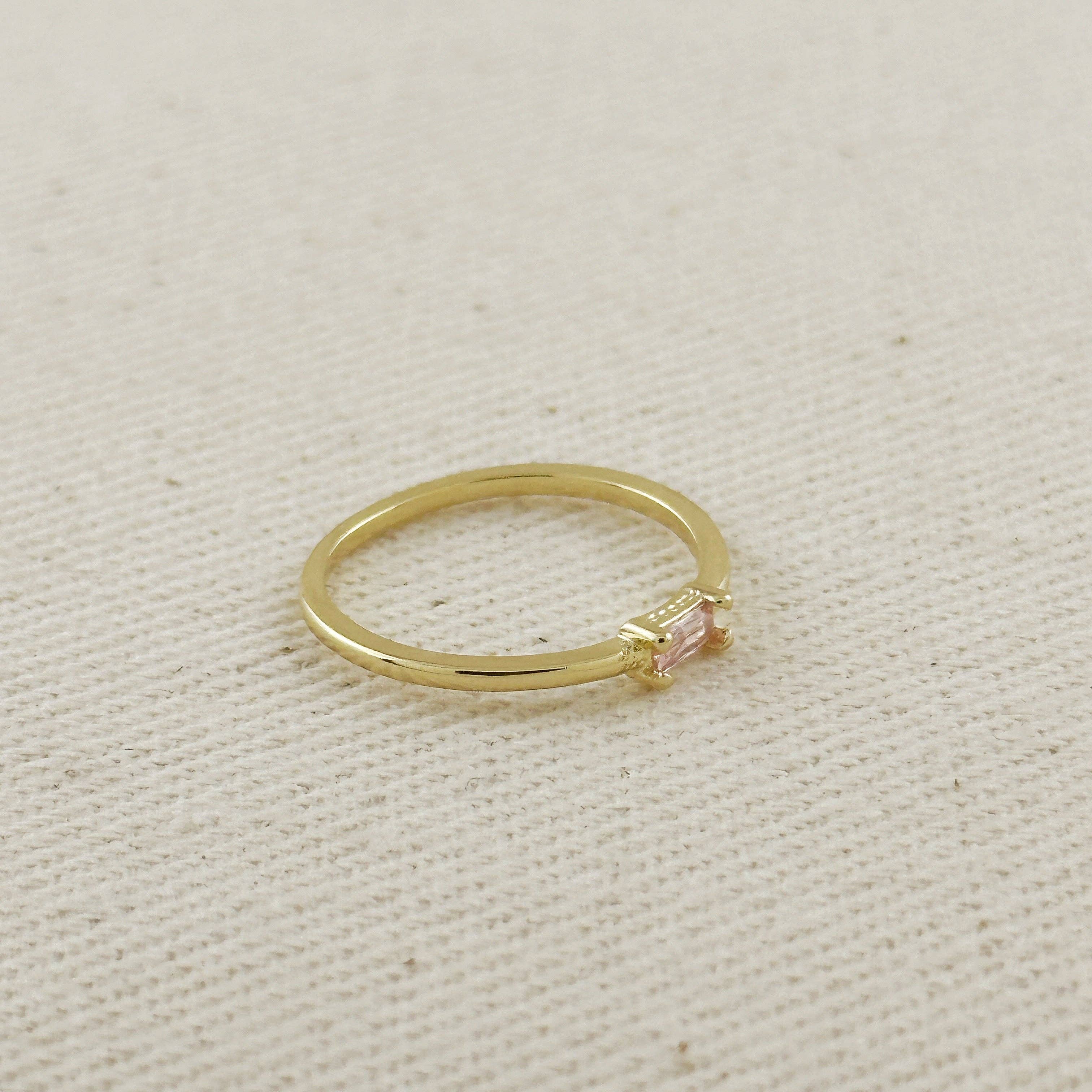 GoldFi - Wholesale Single Stone/Solitaire Ring - 18kGold Filled Birthstone Rings9