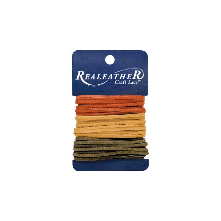 Realeather - Wholesale Craft Supplies - Sof-Suede Lace Combo Card, 3 Colors x 8ft.3