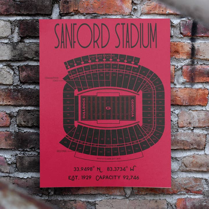 Georgia Football Sanford Stadium Print Poster for wholesale by Stadium Prints by BTB