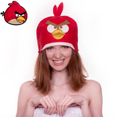 Russian Banya Hat Bird artificial felt red LA-480 for wholesale by SUNROZ