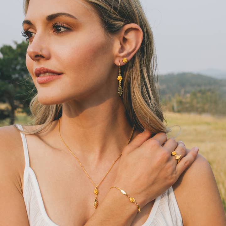 Grateful Dead Delilah Jones Earrings - Gold for wholesale on Faire2