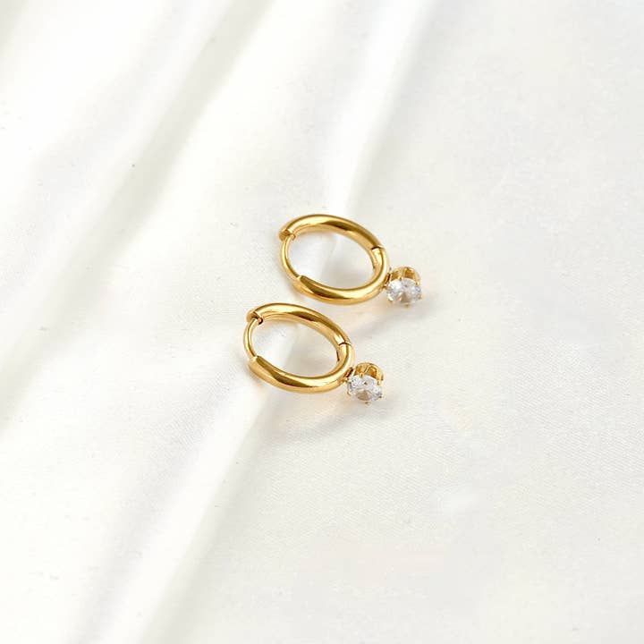 Blueyejewelry – wholesale Hoop-örhängen – Vattentäta diamantringar med diamantberlock - örhängen i ringform7