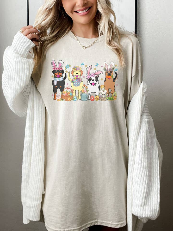 Maglietta pasquale per cani, coniglietti pasquali, Maglietta pasquale per cani e mamma, Easter Dog per la vendita all'ingrosso da parte di SONDO DESIGN LTD